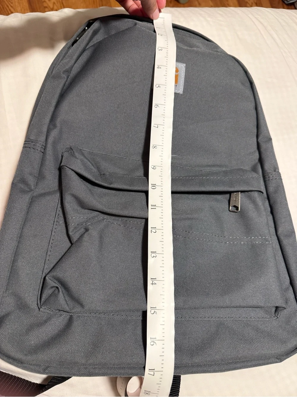 Carhartt Gray Backpack with Front Zip Pocket